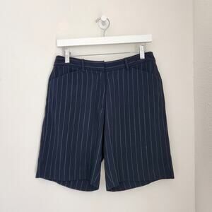 Vintage Tehama Nancy Haley Navy Pinstripe Trouser Shorts Mid Rise Office Siren 4